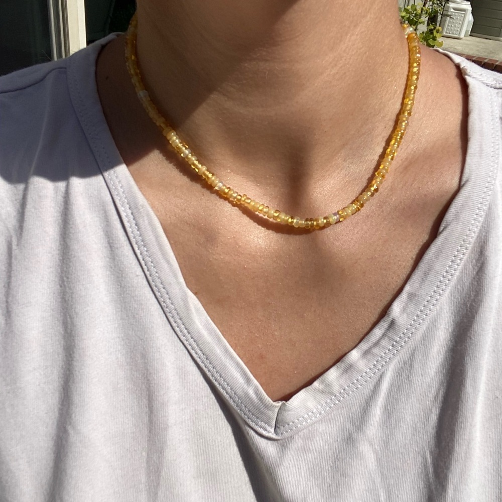 14k Babygold Jelly Opal Beaded necklace